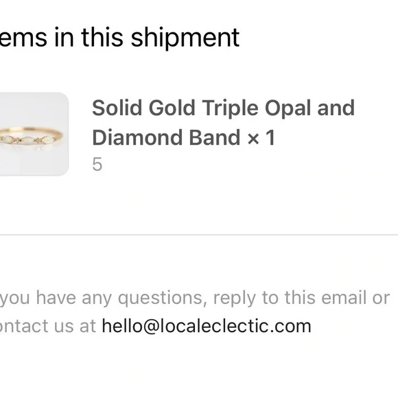 Solid Gold Triple Opal and Diamond Band - Picture 2 of 7